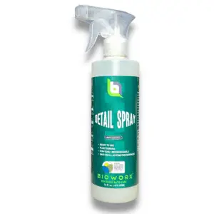 Bioworx UsDA Certified Detail Spray in a clear bottle with a green and white label, ready for use
